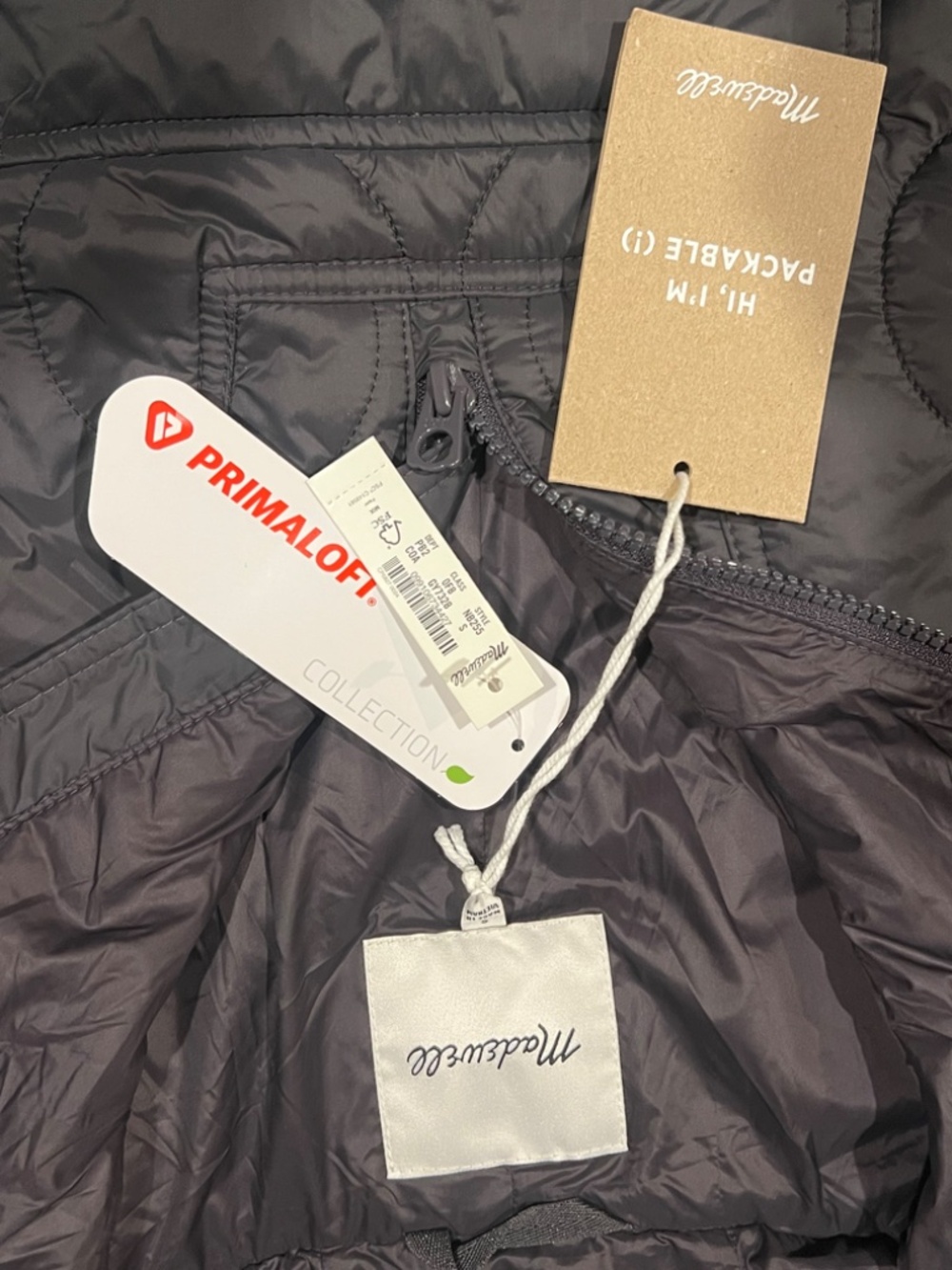 NWT Madewell PrimaLoft Packable Hooded Quilted Jacket S - Picture 3 of 7